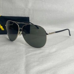 Dot Dash I Nookie Polarized Aviator Sunglasses Silver Metal Black Smoke Lenses